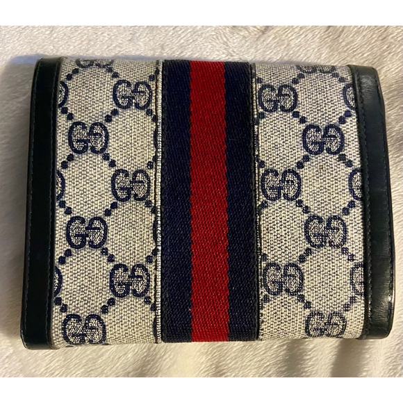 GUCCI Vintage Ophidia Kiss lock Monogram Leather Wallet! - Picture 2 of 12